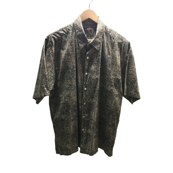Tori Richard Shirt Men's Size Large Green Tropical Short Sleeve 100% Cotton - Picture 1 of 6